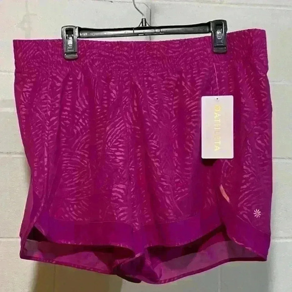 Athleta Women 4" Printed Mesh Racer Run Short 1X Fiji Magnolia Training Athletic - Picture 12 of 13